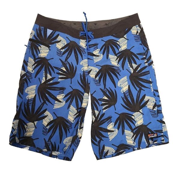 Patagonia WaveFarer Board Shorts Swim Trunks Unlined Drawstring Blue Men's Sz 32 - Picture 1 of 10